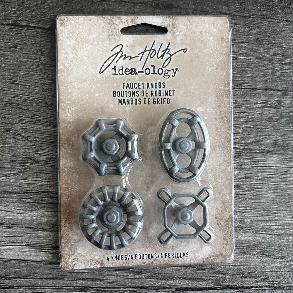 Tim Holtz Idea-ology Lot Label Tape Faucet Knobs Odds Ends Assemblage‎ Chain New